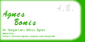 agnes bonis business card